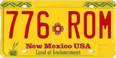 NM license plate 776ROM