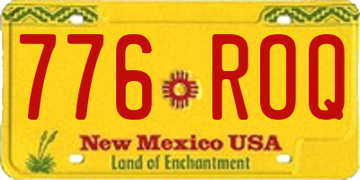 NM license plate 776ROQ