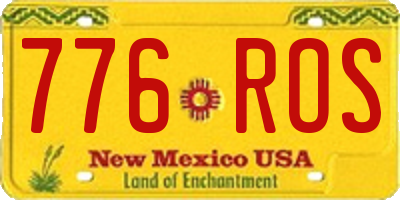 NM license plate 776ROS