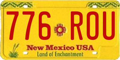 NM license plate 776ROU