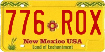 NM license plate 776ROX
