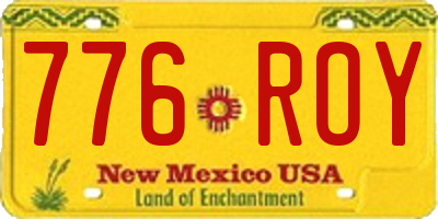 NM license plate 776ROY