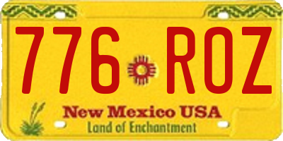 NM license plate 776ROZ