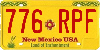 NM license plate 776RPF