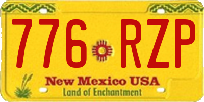 NM license plate 776RZP