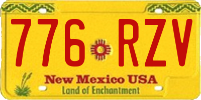 NM license plate 776RZV