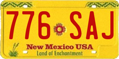 NM license plate 776SAJ