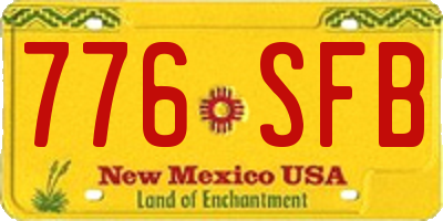 NM license plate 776SFB