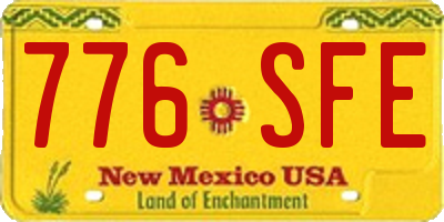 NM license plate 776SFE