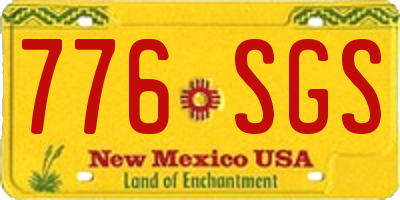 NM license plate 776SGS
