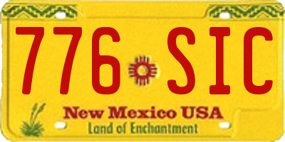 NM license plate 776SIC