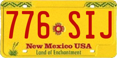 NM license plate 776SIJ