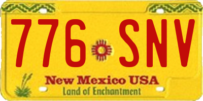 NM license plate 776SNV