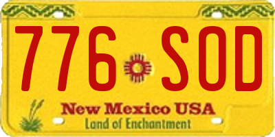 NM license plate 776SOD
