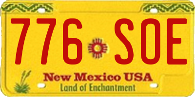 NM license plate 776SOE