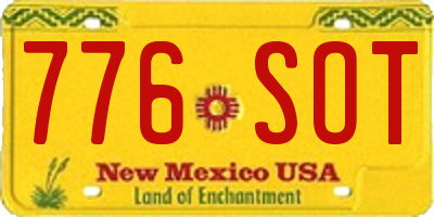 NM license plate 776SOT