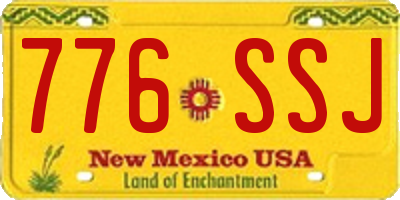 NM license plate 776SSJ