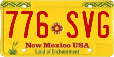 NM license plate 776SVG