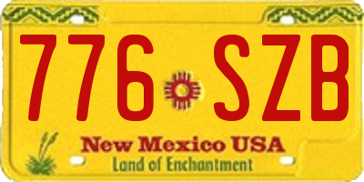 NM license plate 776SZB
