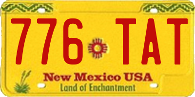 NM license plate 776TAT