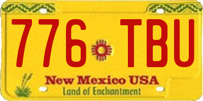 NM license plate 776TBU