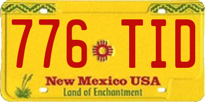 NM license plate 776TID