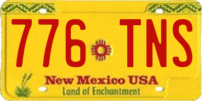 NM license plate 776TNS