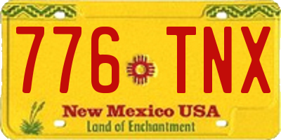 NM license plate 776TNX