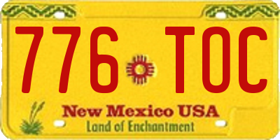 NM license plate 776TOC