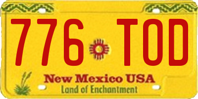 NM license plate 776TOD