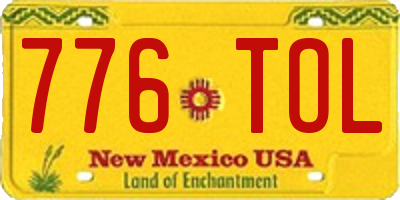NM license plate 776TOL