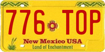 NM license plate 776TOP