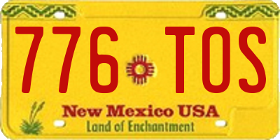 NM license plate 776TOS