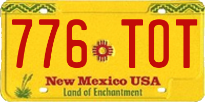 NM license plate 776TOT