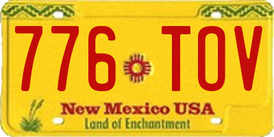 NM license plate 776TOV