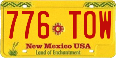 NM license plate 776TOW