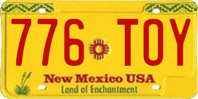 NM license plate 776TOY