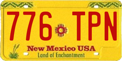 NM license plate 776TPN