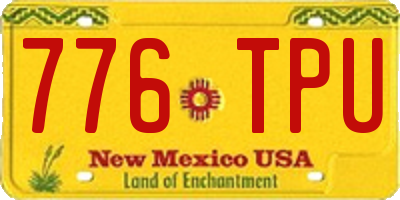 NM license plate 776TPU