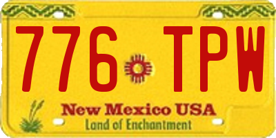 NM license plate 776TPW