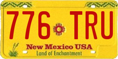 NM license plate 776TRU