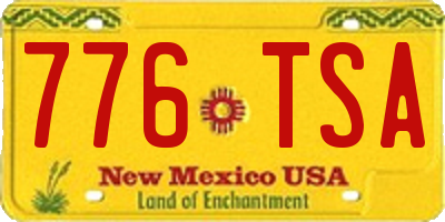 NM license plate 776TSA