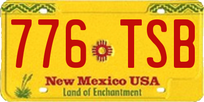 NM license plate 776TSB