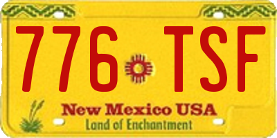 NM license plate 776TSF