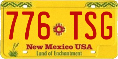 NM license plate 776TSG