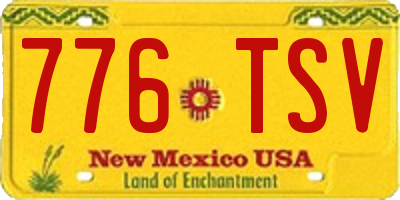 NM license plate 776TSV