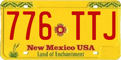 NM license plate 776TTJ
