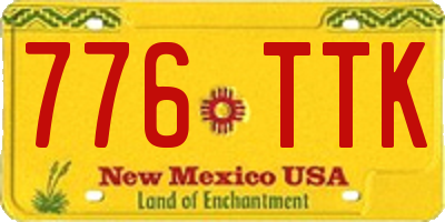 NM license plate 776TTK