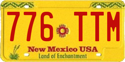NM license plate 776TTM