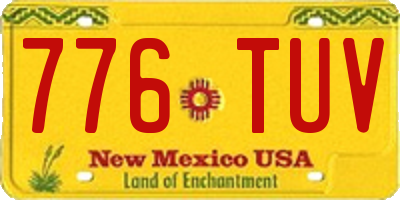 NM license plate 776TUV